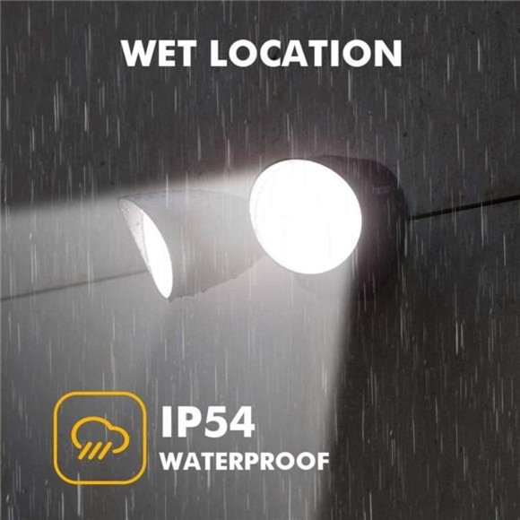 Lumen 32 Watt 28 LED Dual-Head Floodlight Outdoor, Full Metal Design, Waterproof - Picture 6 of 6